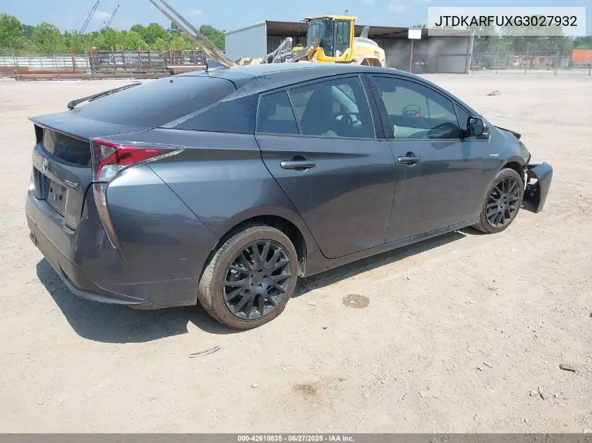 2016 Toyota Prius Three Touring VIN: JTDKARFUXG3027932 Lot: 42610835