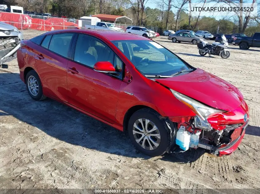 2017 Toyota Prius Two Eco VIN: JTDKARFU0H3534520 Lot: 41588937