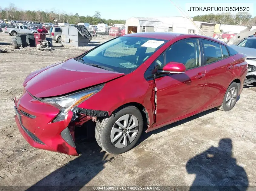 2017 Toyota Prius Two Eco VIN: JTDKARFU0H3534520 Lot: 41588937