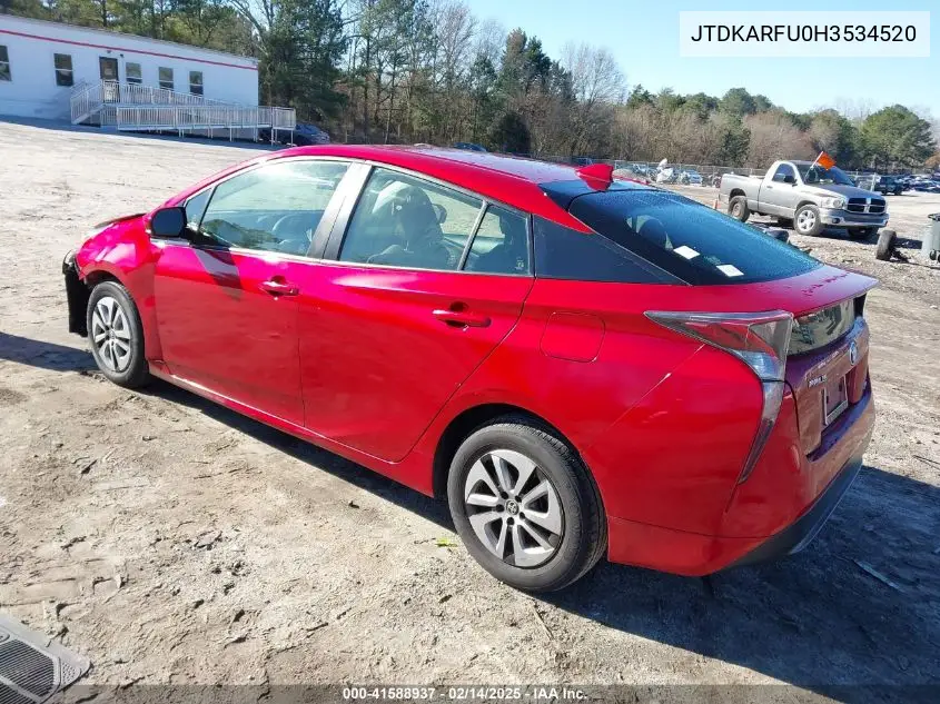 2017 Toyota Prius Two Eco VIN: JTDKARFU0H3534520 Lot: 41588937