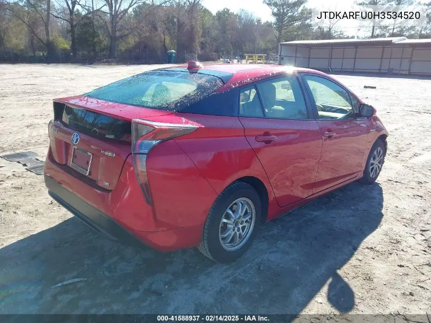 2017 Toyota Prius Two Eco VIN: JTDKARFU0H3534520 Lot: 41588937