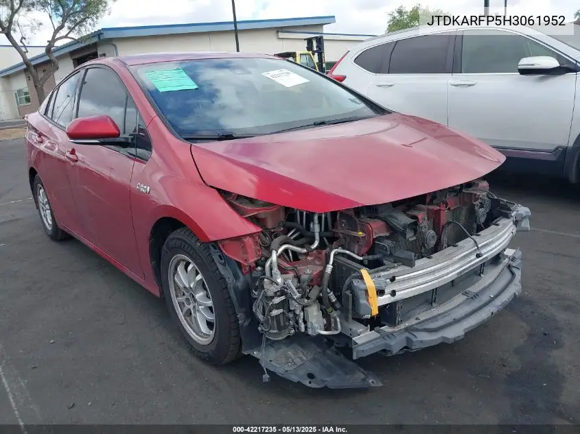 2017 Toyota Prius Prime Premium VIN: JTDKARFP5H3061952 Lot: 42217235