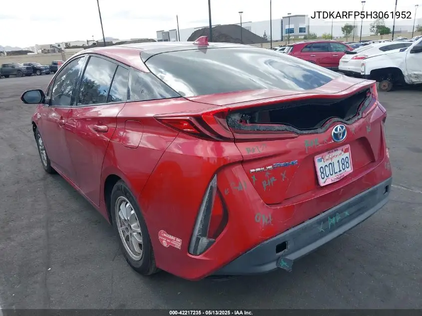 2017 Toyota Prius Prime Premium VIN: JTDKARFP5H3061952 Lot: 42217235