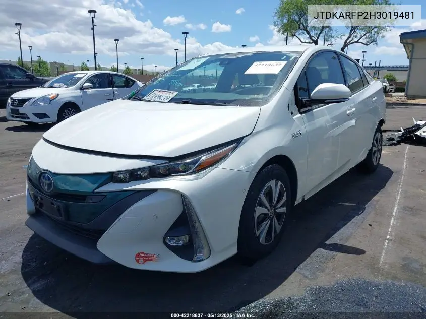 2017 Toyota Prius Prime Advanced VIN: JTDKARFP2H3019481 Lot: 42218637