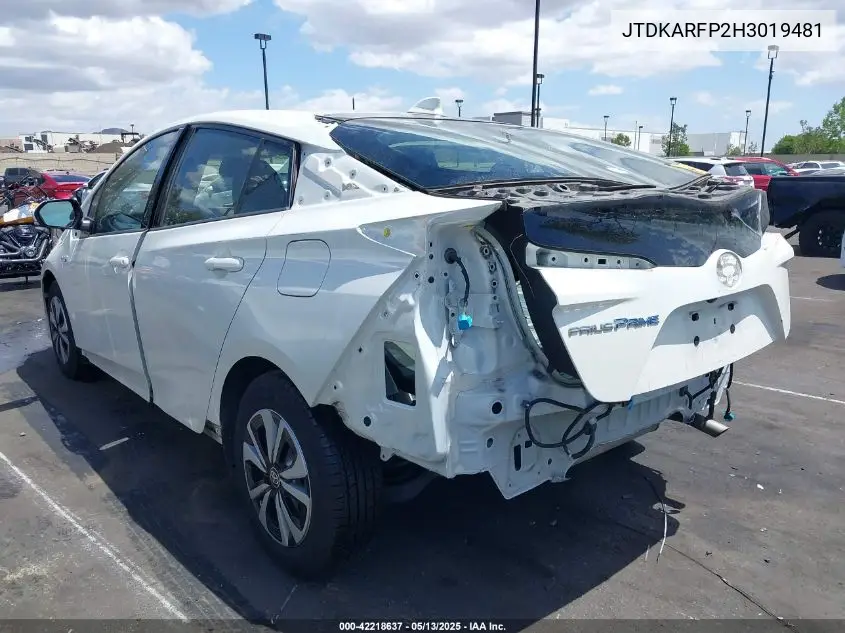 2017 Toyota Prius Prime Advanced VIN: JTDKARFP2H3019481 Lot: 42218637