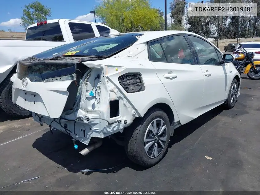 2017 Toyota Prius Prime Advanced VIN: JTDKARFP2H3019481 Lot: 42218637