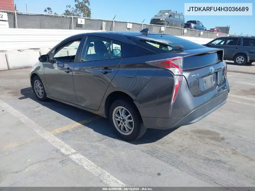 2017 Toyota Prius Four VIN: JTDKARFU4H3036689 Lot: 42265196