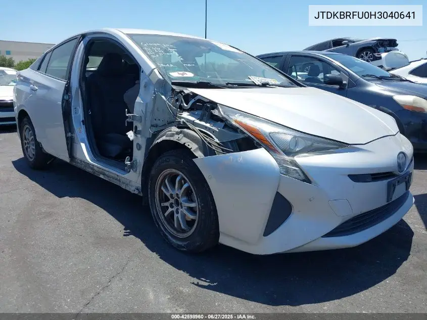 2017 Toyota Prius Two VIN: JTDKBRFU0H3040641 Lot: 42598960