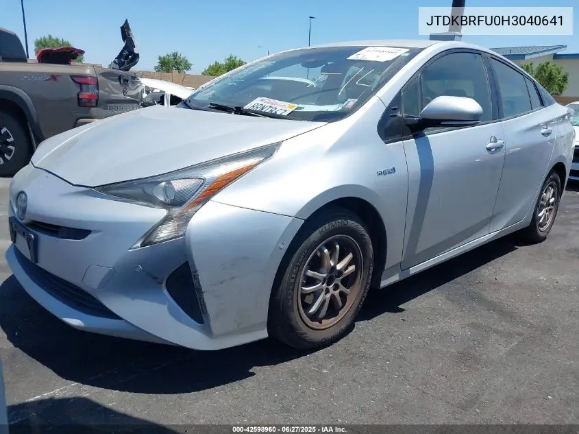 2017 Toyota Prius Two VIN: JTDKBRFU0H3040641 Lot: 42598960
