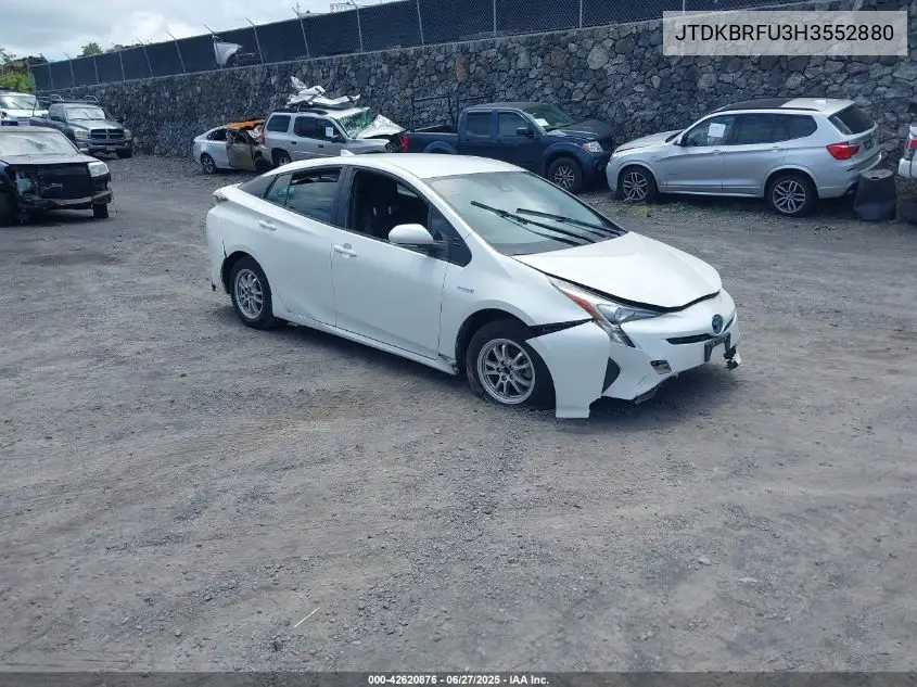 2017 Toyota Prius Four/Four Touring/One/Three/Three Touring/Two/Two Eco VIN: JTDKBRFU3H3552880 Lot: 42620876