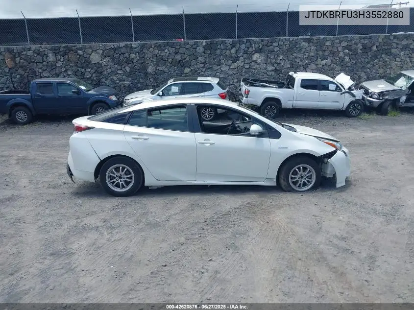 2017 Toyota Prius Four/Four Touring/One/Three/Three Touring/Two/Two Eco VIN: JTDKBRFU3H3552880 Lot: 42620876