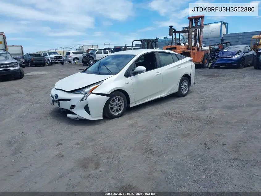 2017 Toyota Prius Four/Four Touring/One/Three/Three Touring/Two/Two Eco VIN: JTDKBRFU3H3552880 Lot: 42620876