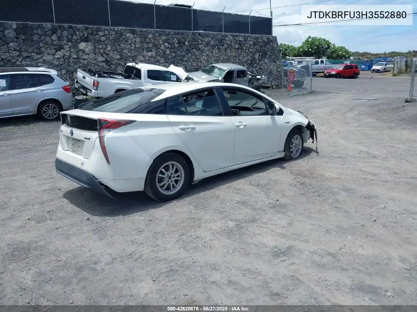 2017 Toyota Prius Four/Four Touring/One/Three/Three Touring/Two/Two Eco VIN: JTDKBRFU3H3552880 Lot: 42620876