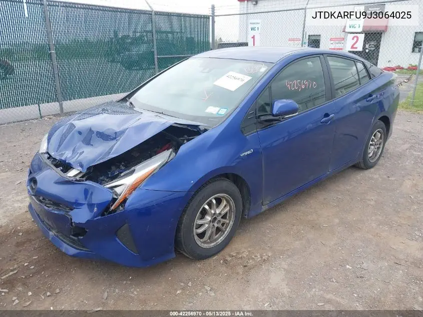 2018 Toyota Prius Three VIN: JTDKARFU9J3064025 Lot: 42256970