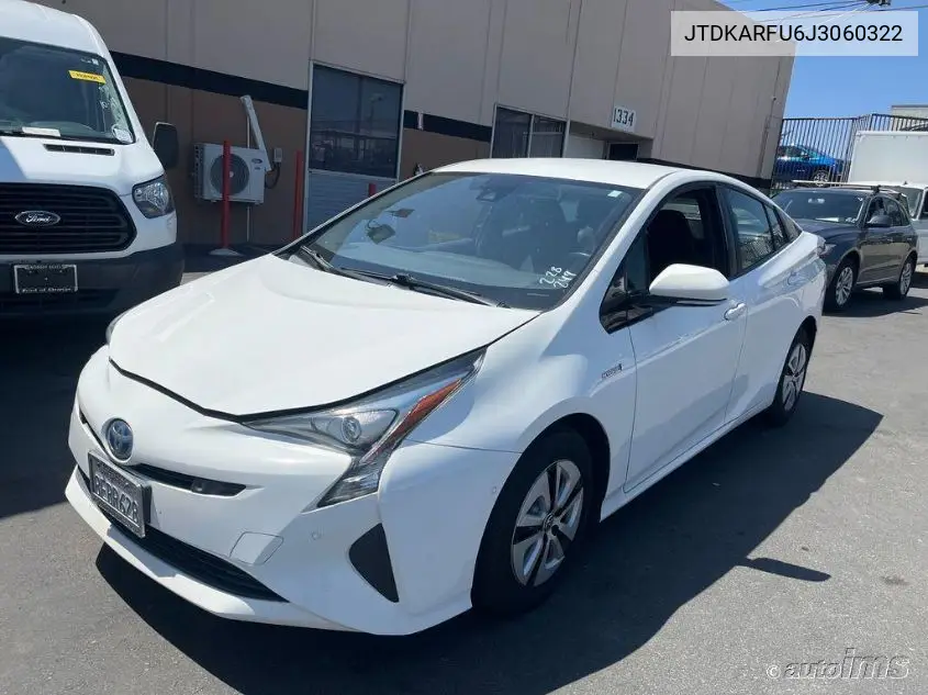 2018 Toyota Prius Three VIN: JTDKARFU6J3060322 Lot: 42273299