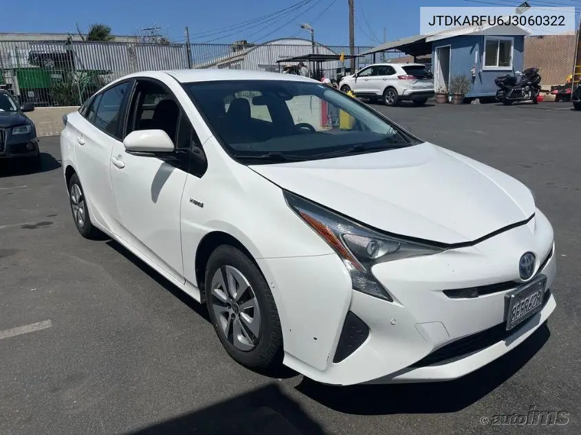 2018 Toyota Prius Three VIN: JTDKARFU6J3060322 Lot: 42273299