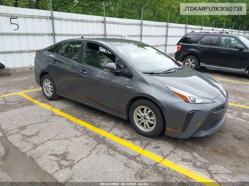2019 Toyota Prius Le VIN: JTDKARFU3K3080738 Lot: 42230658