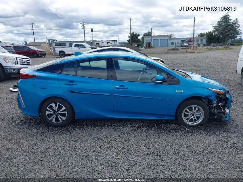 2019 Toyota Prius Prime Advanced VIN: JTDKARFP6K3105819 Lot: 42245650