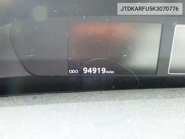 2019 Toyota Prius VIN: JTDKARFU5K3070776 Lot: 42271608
