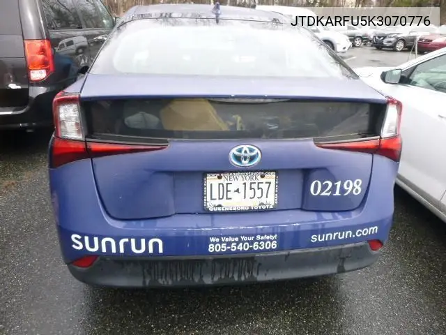 2019 Toyota Prius VIN: JTDKARFU5K3070776 Lot: 42271608
