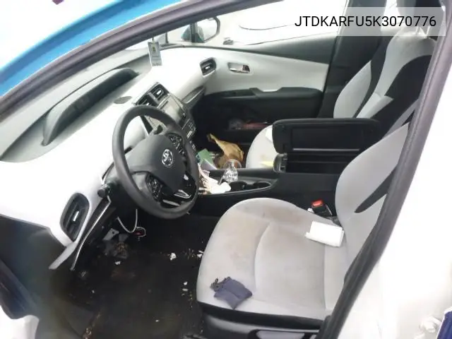 2019 Toyota Prius VIN: JTDKARFU5K3070776 Lot: 42271608