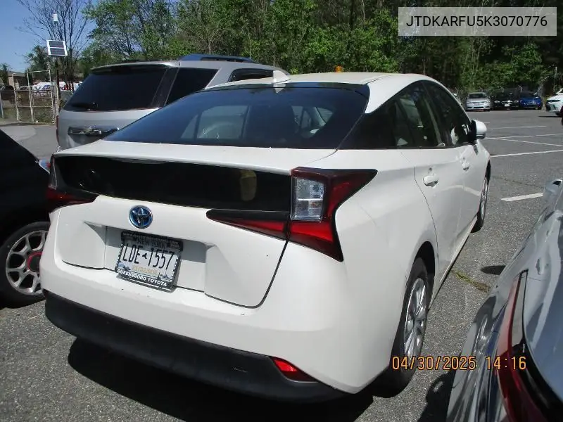 2019 Toyota Prius VIN: JTDKARFU5K3070776 Lot: 42271608