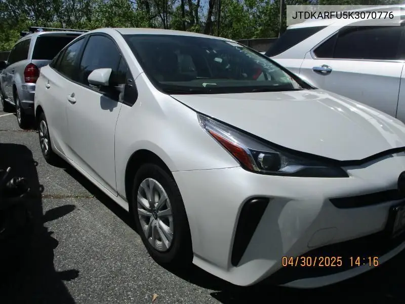 2019 Toyota Prius VIN: JTDKARFU5K3070776 Lot: 42271608
