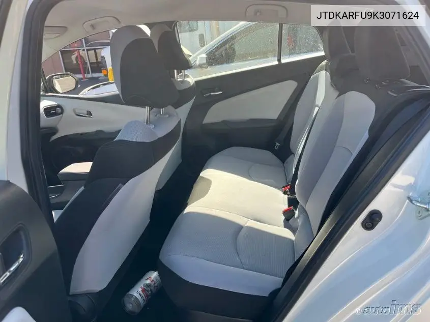 2019 Toyota Prius VIN: JTDKARFU9K3071624 Lot: 42273215