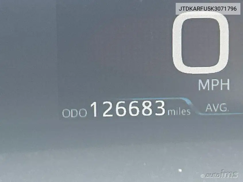 2019 Toyota Prius VIN: JTDKARFU5K3071796 Lot: 42273217
