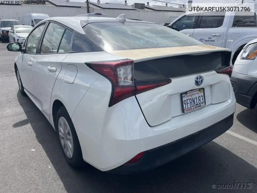 2019 Toyota Prius VIN: JTDKARFU5K3071796 Lot: 42273217