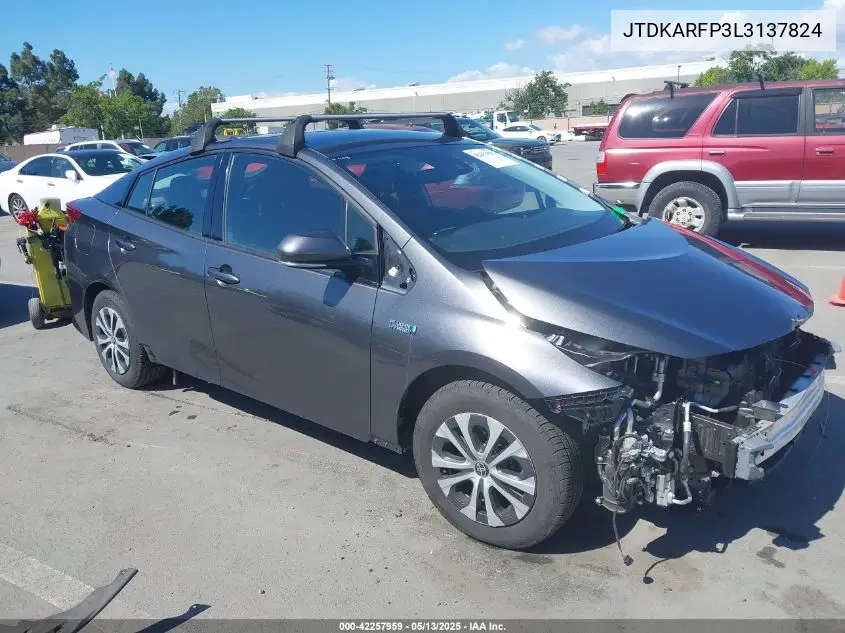 2020 Toyota Prius Prime Xle VIN: JTDKARFP3L3137824 Lot: 42257959