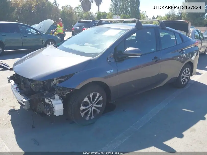 2020 Toyota Prius Prime Xle VIN: JTDKARFP3L3137824 Lot: 42257959