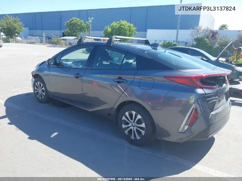 2020 Toyota Prius Prime Xle VIN: JTDKARFP3L3137824 Lot: 42257959