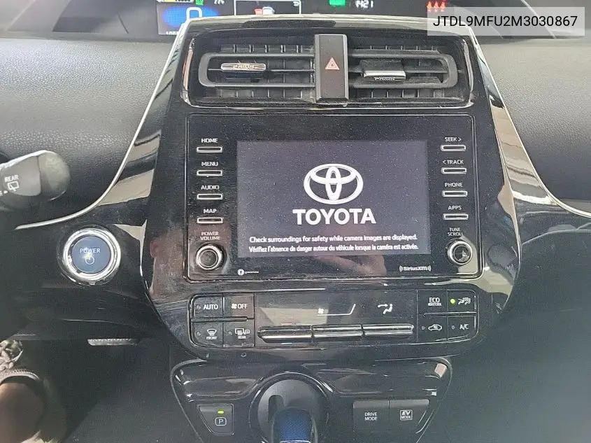 2021 Toyota Prius Le/Xle VIN: JTDL9MFU2M3030867 Lot: 42271705