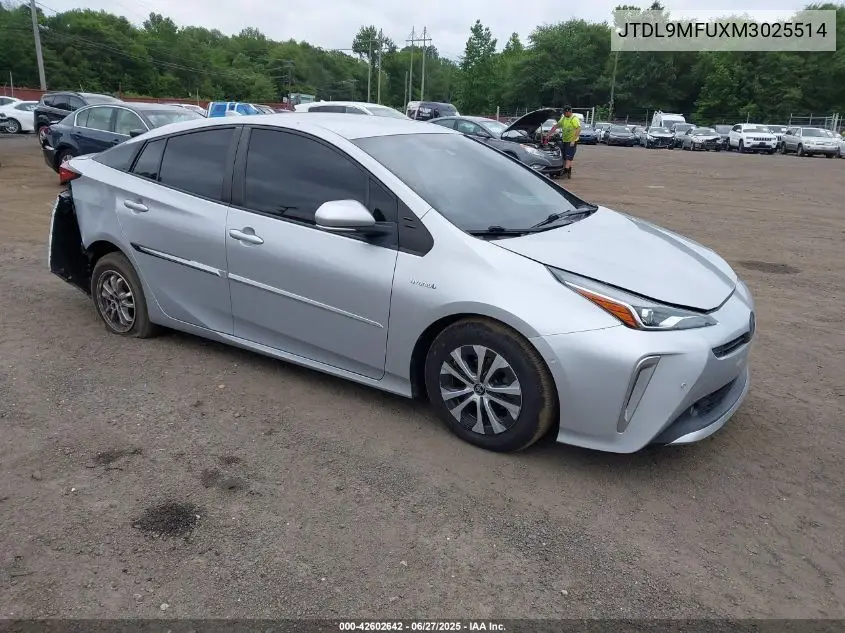 2021 Toyota Prius Xle Awd-E VIN: JTDL9MFUXM3025514 Lot: 42602642