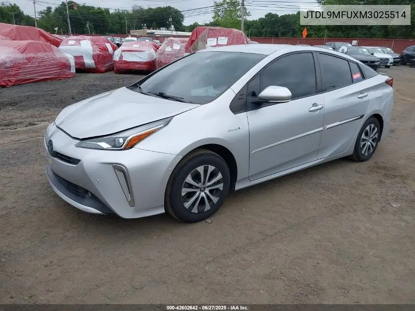 2021 Toyota Prius Xle Awd-E VIN: JTDL9MFUXM3025514 Lot: 42602642