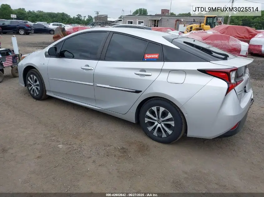 2021 Toyota Prius Xle Awd-E VIN: JTDL9MFUXM3025514 Lot: 42602642