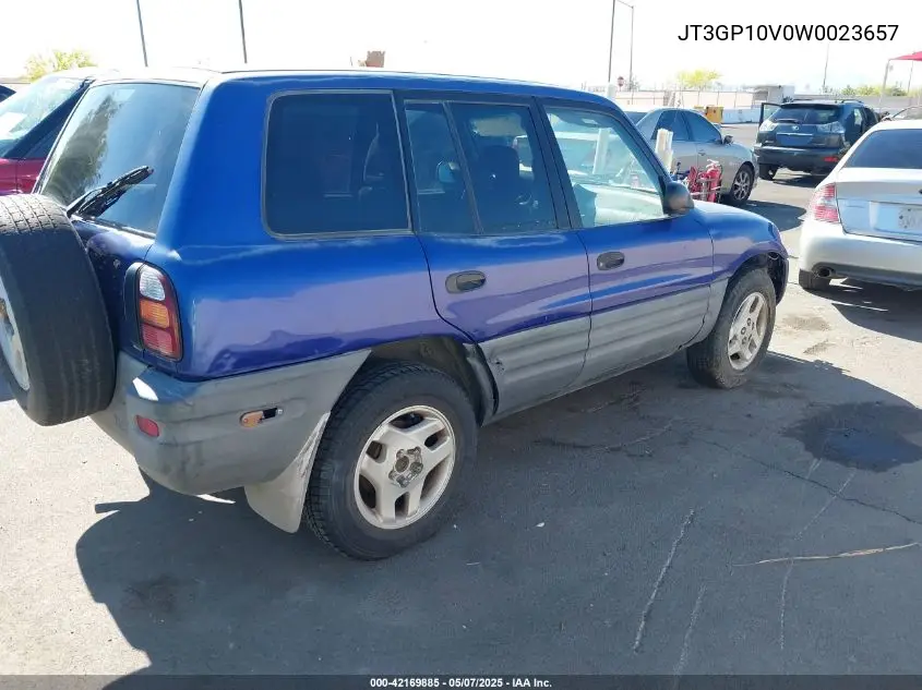 1998 Toyota Rav4 VIN: JT3GP10V0W0023657 Lot: 42169885