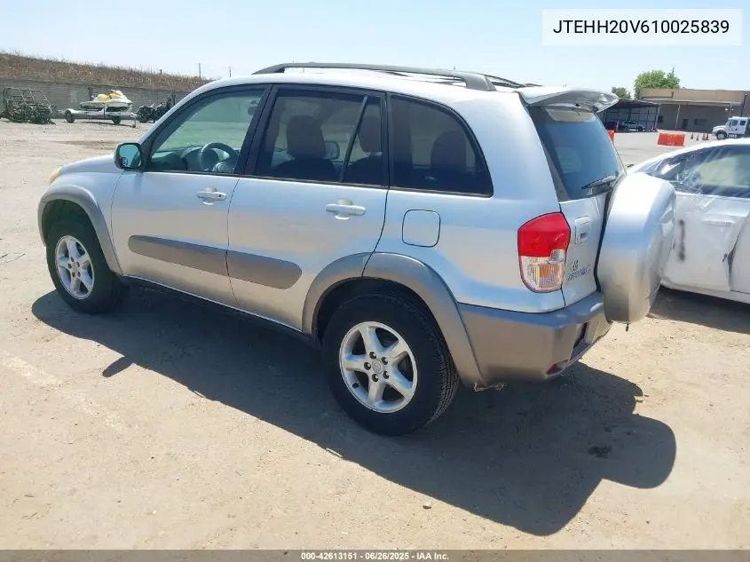 2001 Toyota Rav4 VIN: JTEHH20V610025839 Lot: 42613151