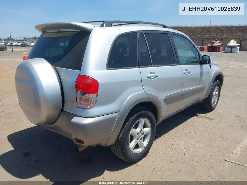 2001 Toyota Rav4 VIN: JTEHH20V610025839 Lot: 42613151