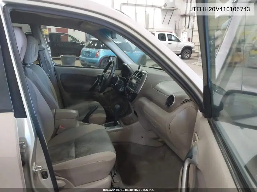 2001 Toyota Rav4 VIN: JTEHH20V410106743 Lot: 42616078