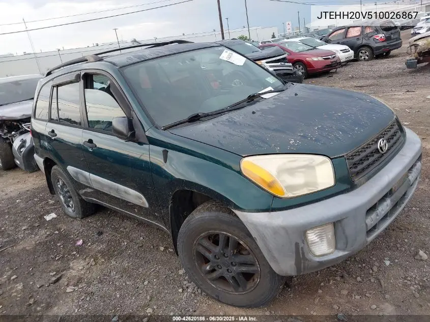 2001 Toyota Rav4 VIN: JTEHH20V510026867 Lot: 42620186