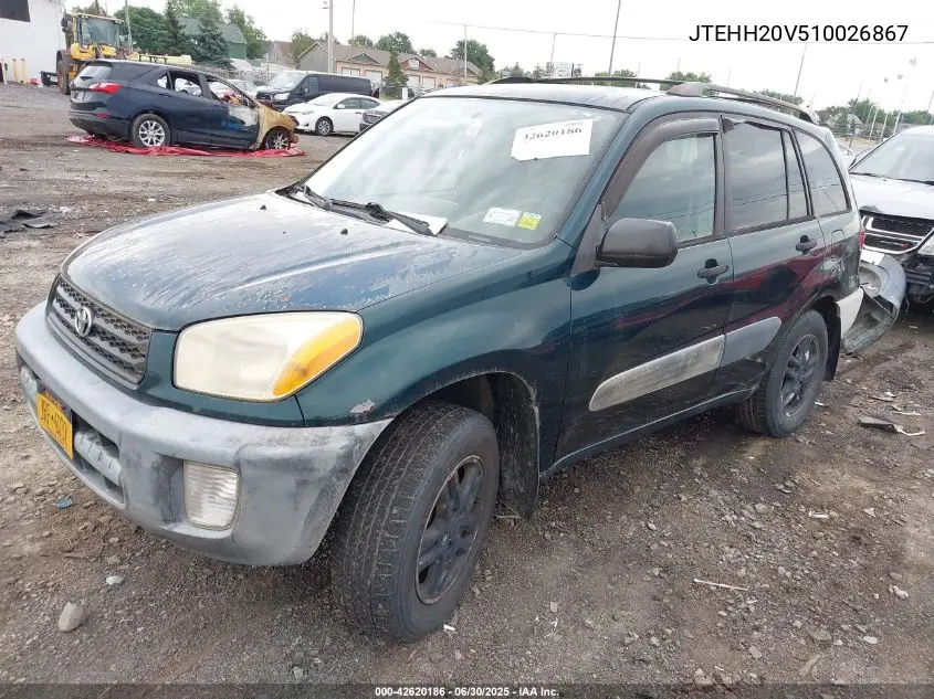 2001 Toyota Rav4 VIN: JTEHH20V510026867 Lot: 42620186