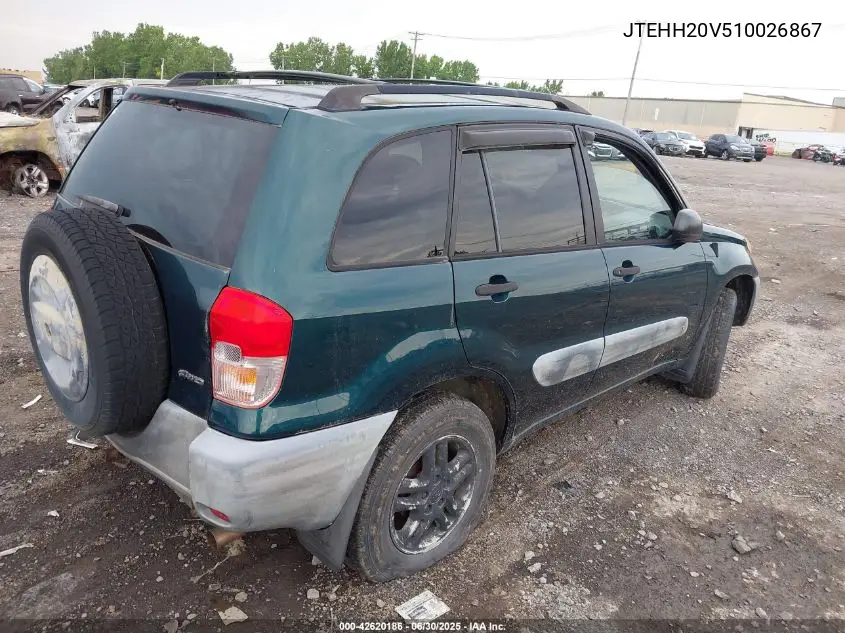 2001 Toyota Rav4 VIN: JTEHH20V510026867 Lot: 42620186