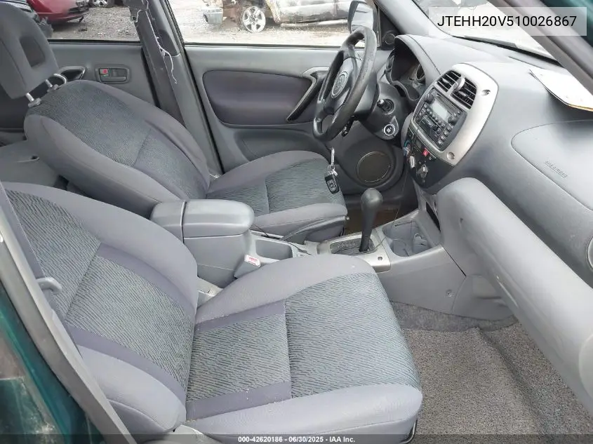 2001 Toyota Rav4 VIN: JTEHH20V510026867 Lot: 42620186