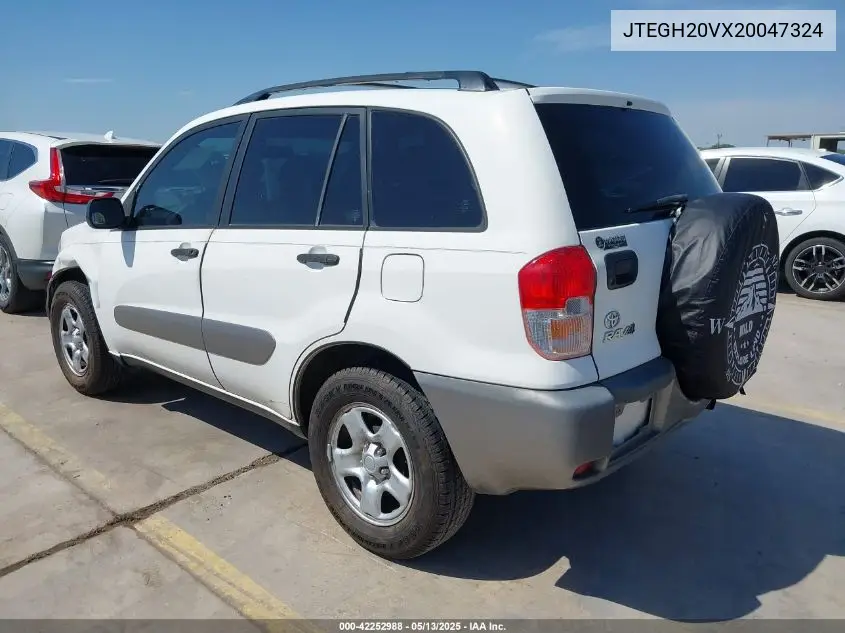 2002 Toyota Rav4 VIN: JTEGH20VX20047324 Lot: 42252988