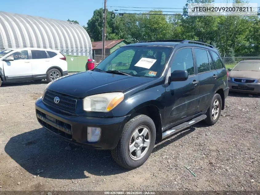 2002 Toyota Rav4 VIN: JTEGH20V920078211 Lot: 42576660