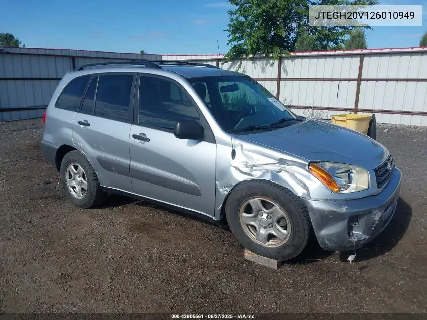 2002 Toyota Rav4 VIN: JTEGH20V126010949 Lot: 42605561