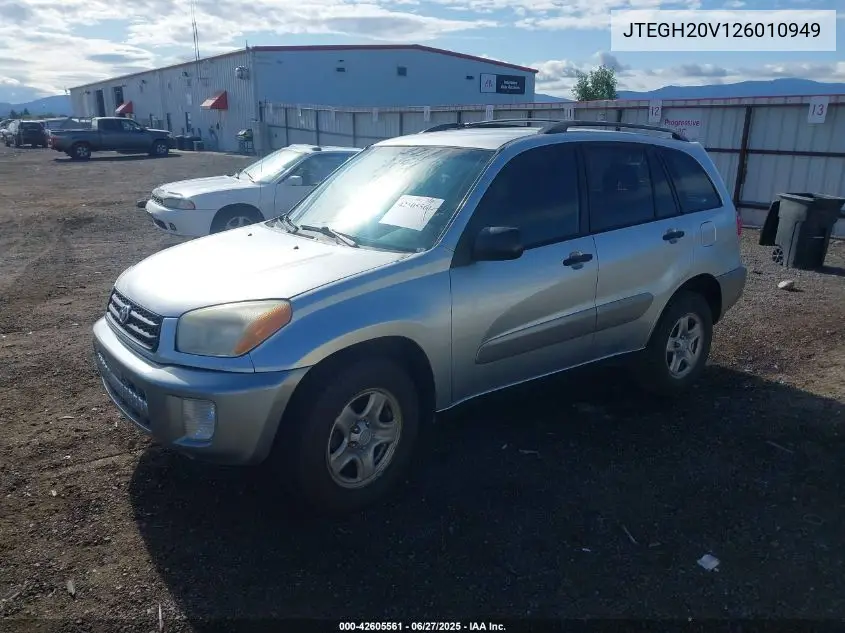 2002 Toyota Rav4 VIN: JTEGH20V126010949 Lot: 42605561