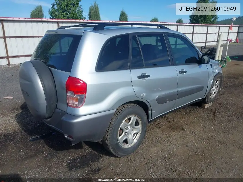 2002 Toyota Rav4 VIN: JTEGH20V126010949 Lot: 42605561